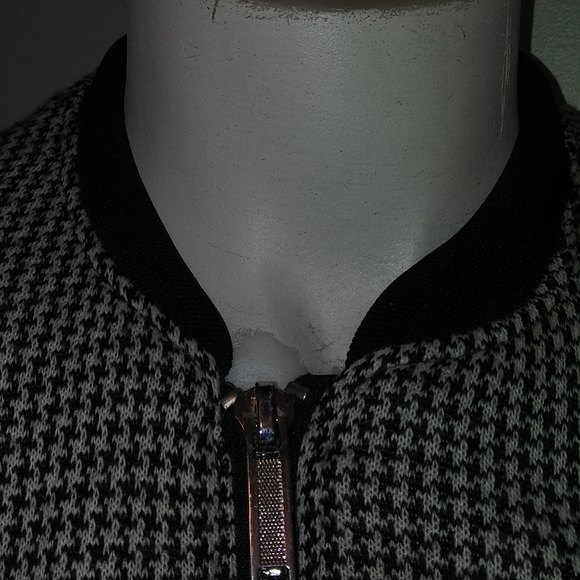 New Zara Houndstooth Tweed Faux Leather Jacket - Picture 7 of 8